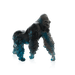 Daum Art Glass Daum Crystal Silverback Gorilla in Blue Grey by Jean-No