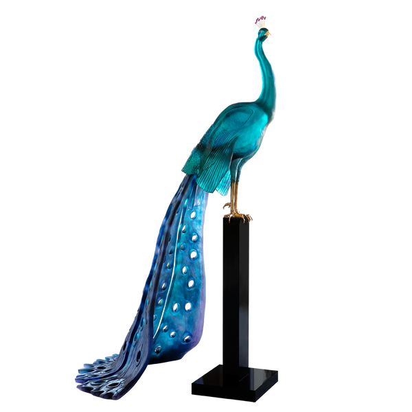 Daum Art Glass Daum Crystal Tropical Peacock by Madeleine van der Knoop