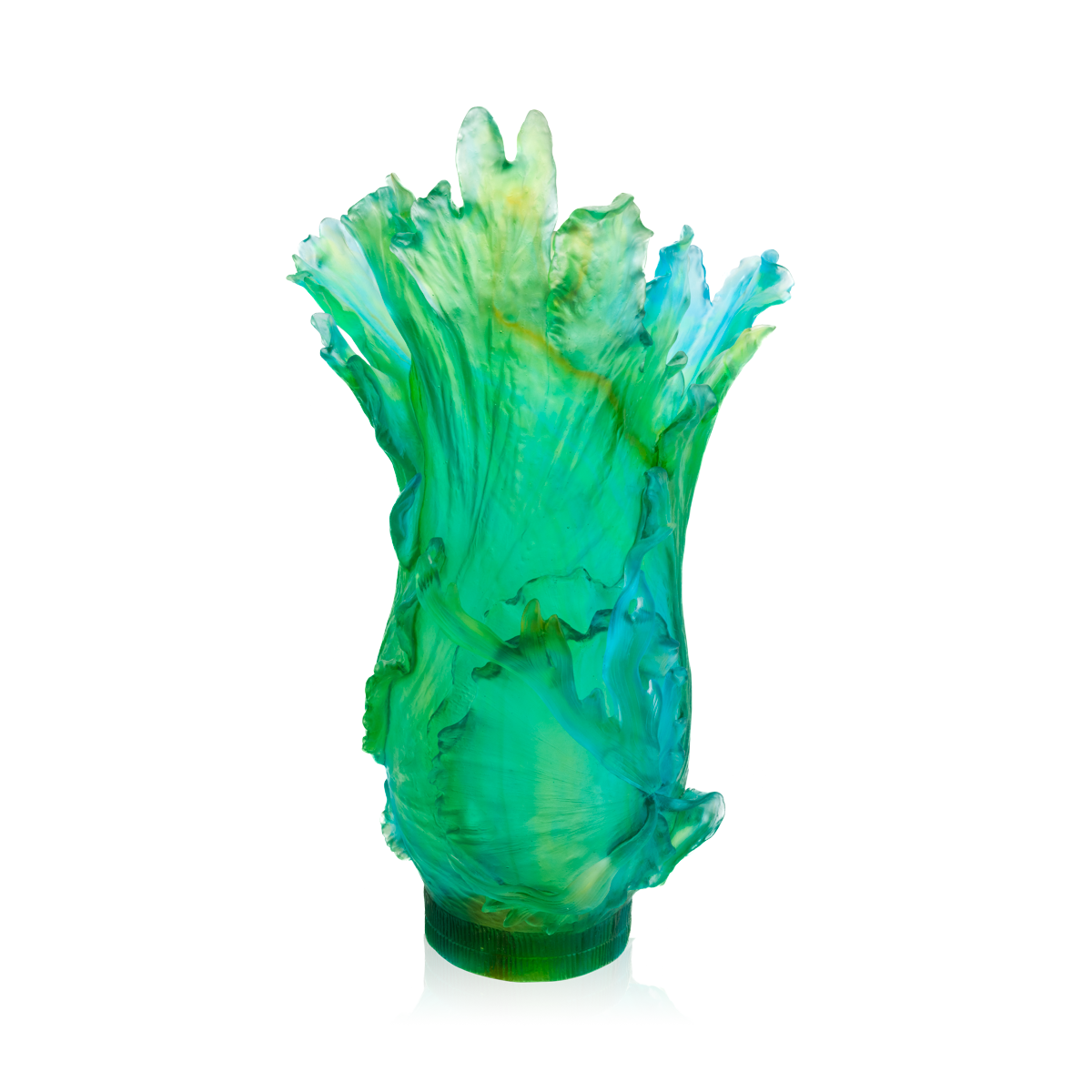 Daum Art Glass Daum Crystal Tropical Voyage Magnum Vase