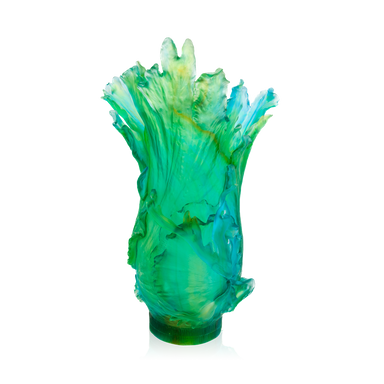 Daum Art Glass Daum Crystal Tropical Voyage Magnum Vase