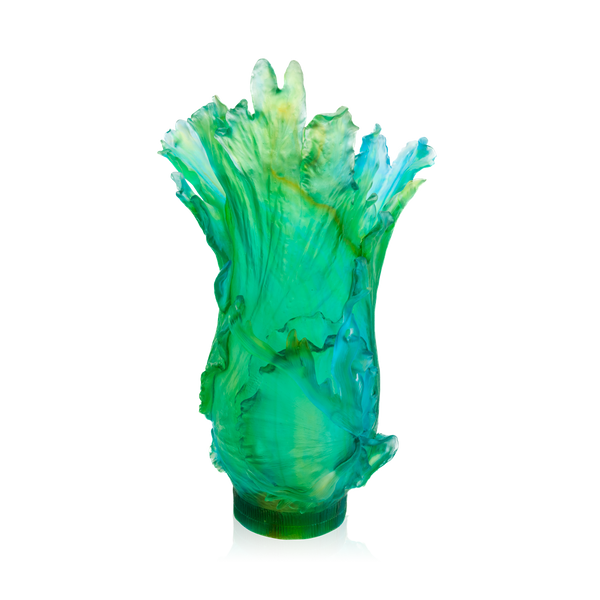 Daum Art Glass Daum Crystal Tropical Voyage Magnum Vase