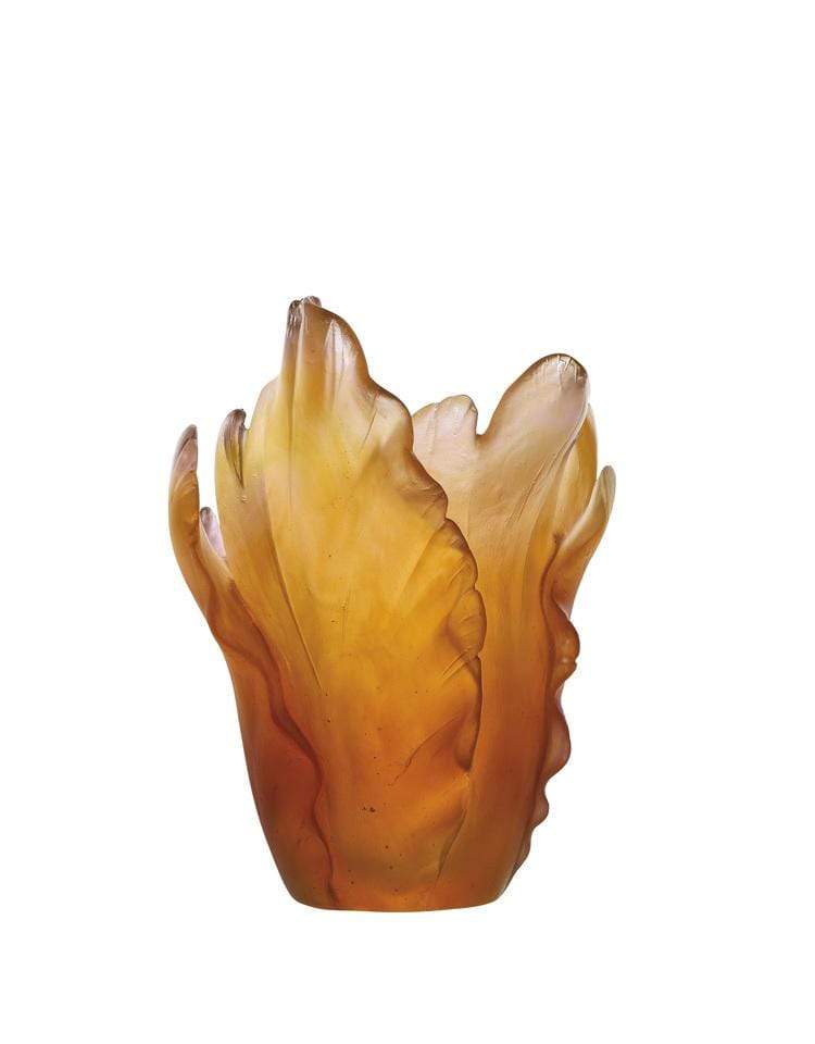 Daum Crystal Tulip Small Vase - Amber