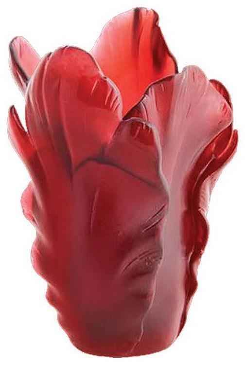 Daum Crystal Tulip Small Vase - Red