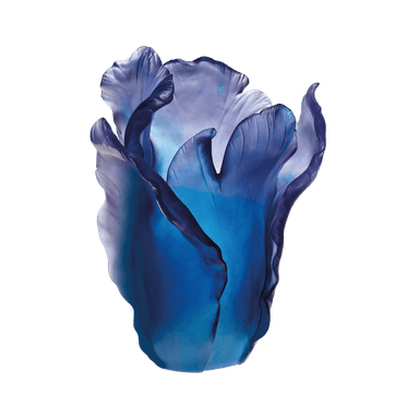 Daum Art Glass Daum Crystal Tulip Vase - Blue