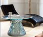 Daum Art Glass Daum Crystal Vegetal Coffee Table - Grey Blue