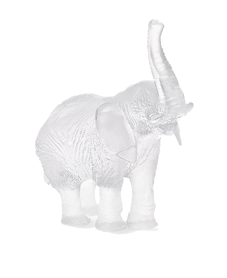 Daum Crystal White elephant by Jean-François Leroy