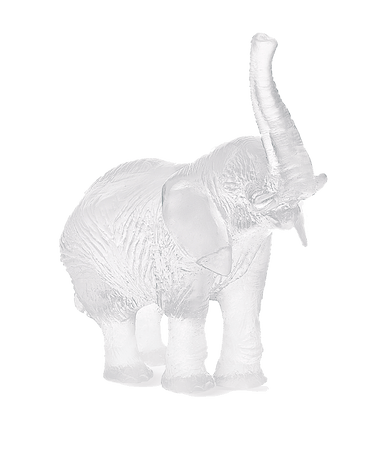 Daum Art Glass Daum Crystal White elephant by Jean-François Leroy