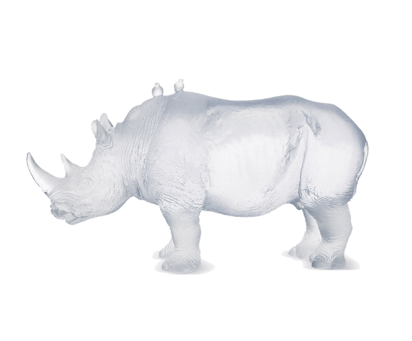 Daum Crystal White Rhinoceros by Jean-François Leroy 1000 ex