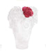 Daum Art Glass Daum Crystal White Rose Passion Vase Red Flower