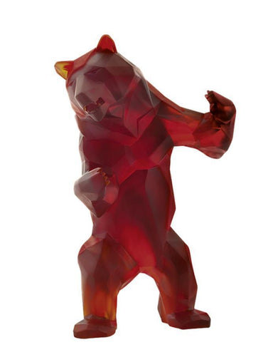 Daum Art Glass Daum Crystal Wild Bear by Richard Orlinski - Dark & Amber