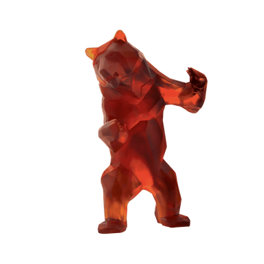 Daum Art Glass Daum Crystal Wild Bear by Richard Orlinski - Dark & Amber