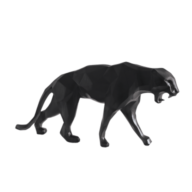 Daum Art Glass Daum Crystal Wild Panther by Richard Orlinski - Black