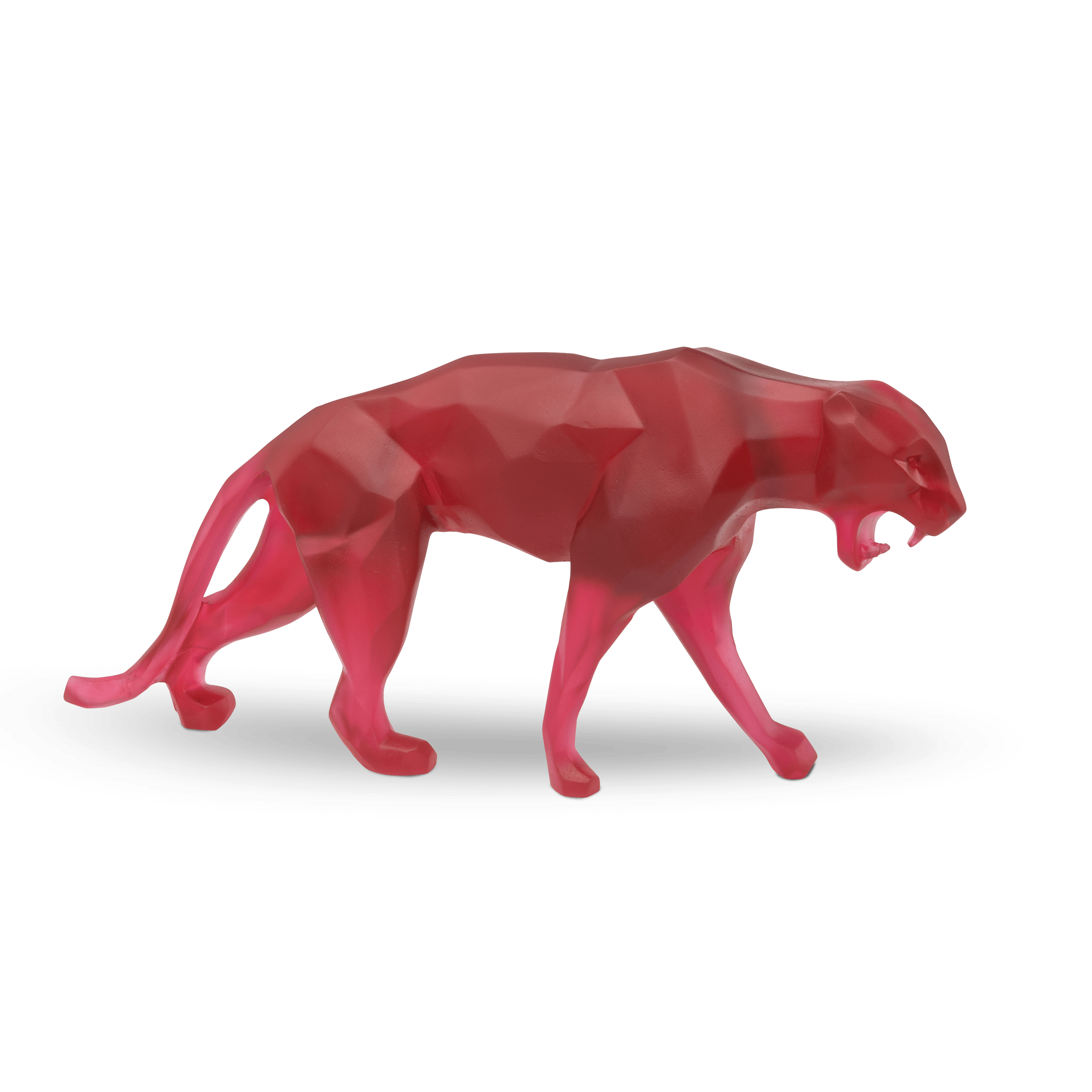 Daum Art Glass Daum Crystal Wild Panther by Richard Orlinski, Small - Red