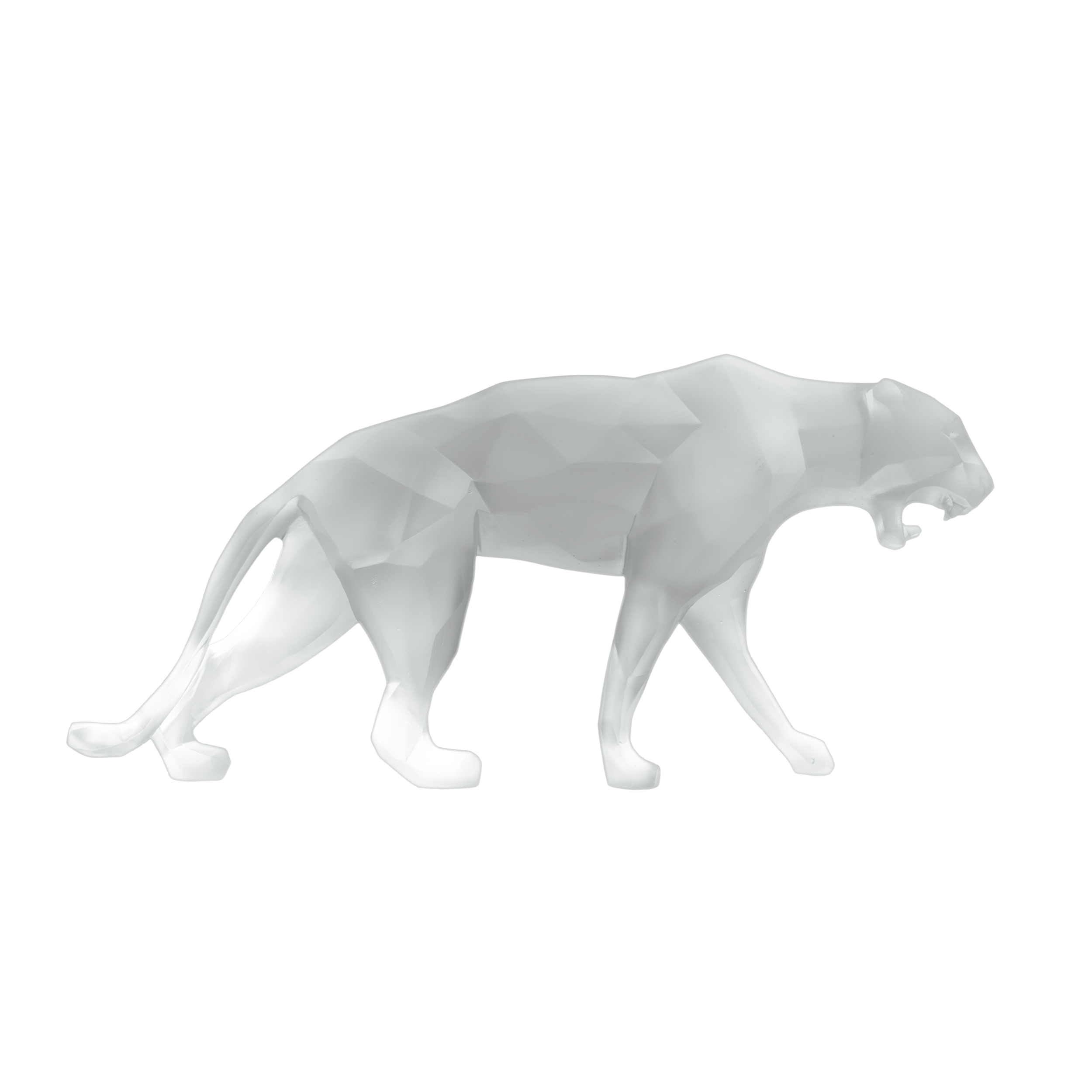 Daum Art Glass Daum Crystal Wild Panther by Richard Orlinski - White