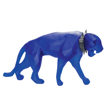 Daum Art Glass Daum Crystal Wild Panther in Blue by Richard Orlinski 8 ex
