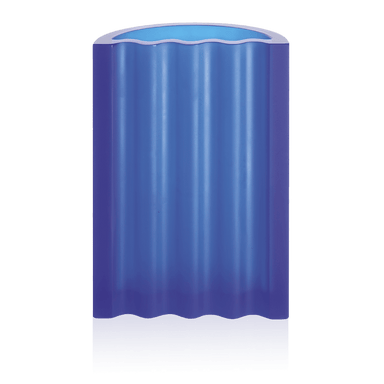 Daum Art Glass Daum Crystal ZigZag Vase in Blue by Victoria Wilmotte