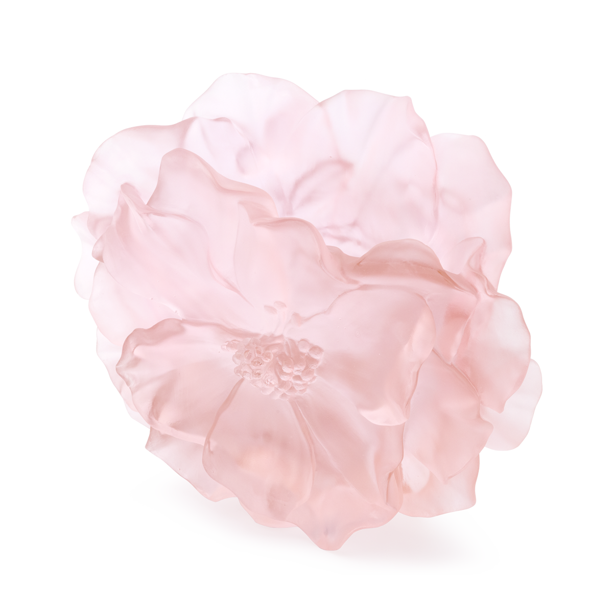 Daum Art Glass Daum Large Pink Camellia Vase