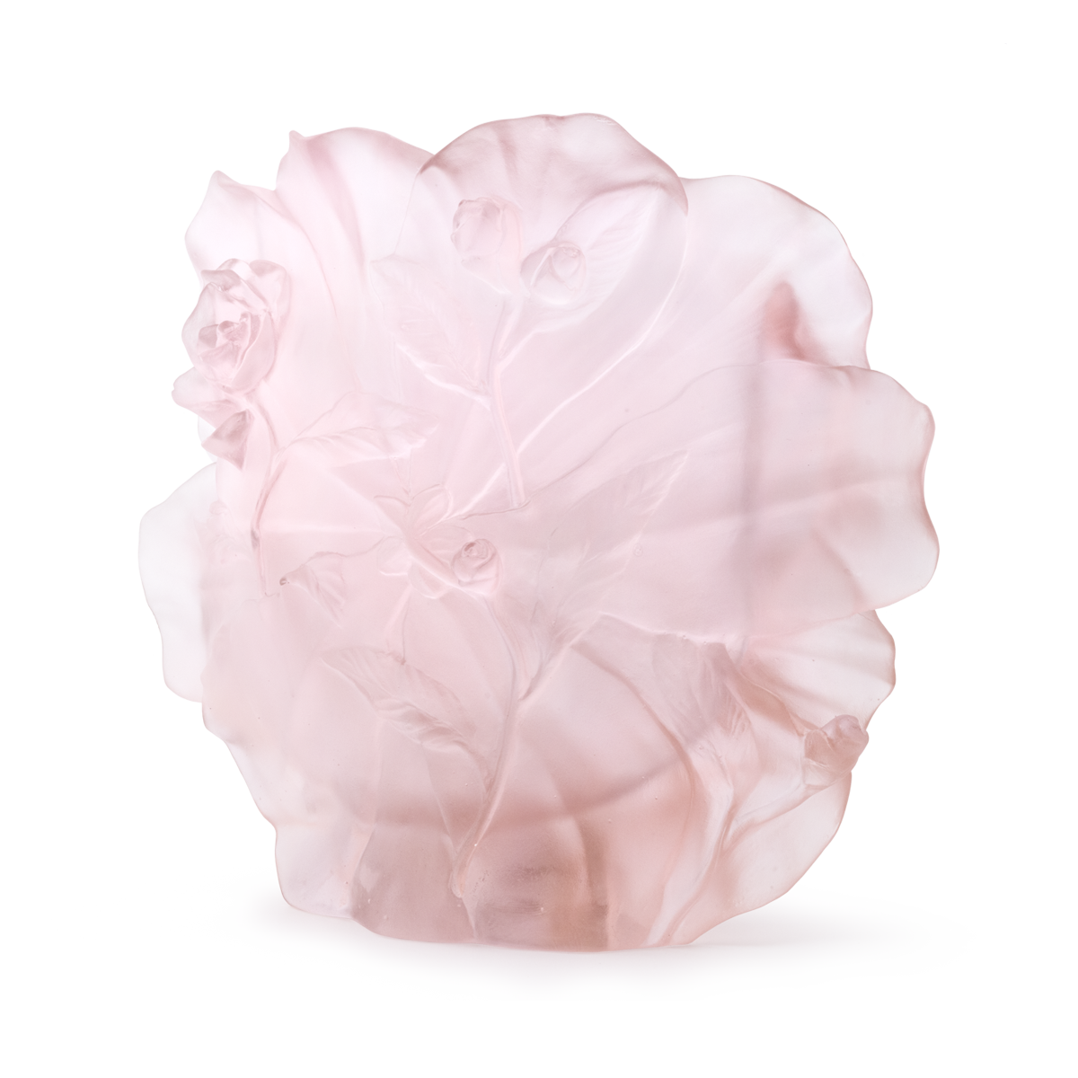 Daum Art Glass Daum Large Pink Camellia Vase