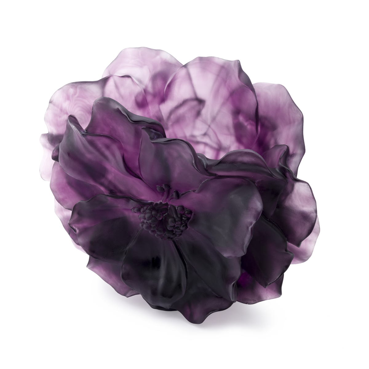 Daum Art Glass Daum Large Violet Camellia Vase