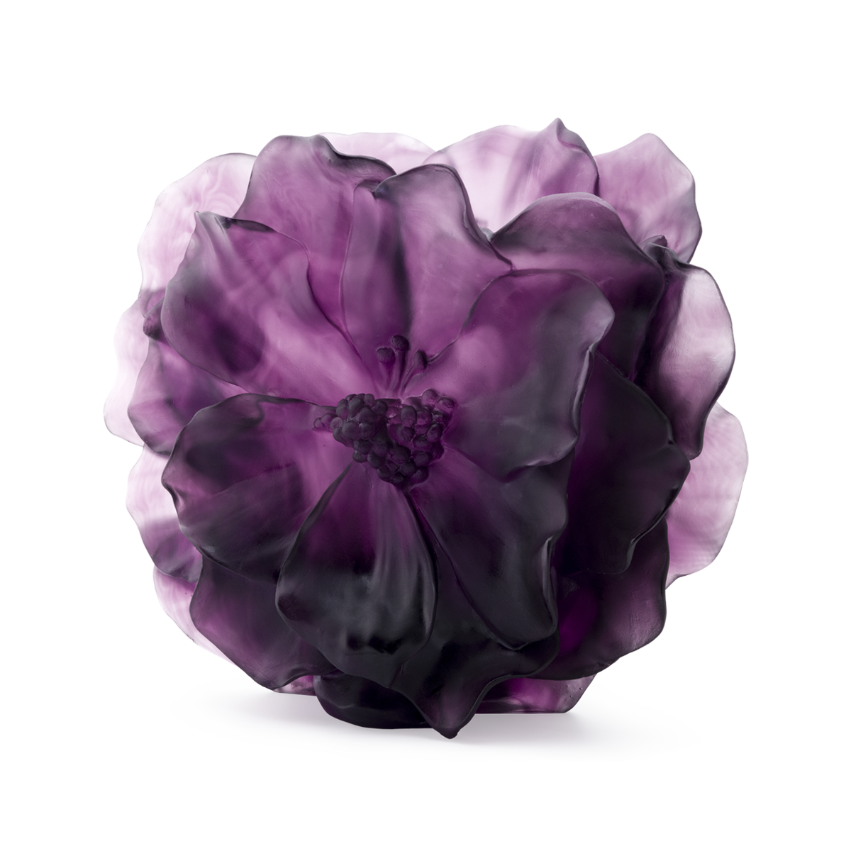 Daum Art Glass Daum Large Violet Camellia Vase
