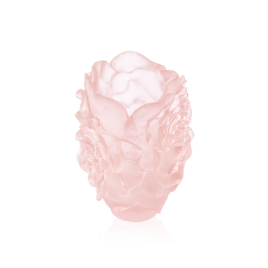 Daum Art Glass Daum Small Pink Camellia Vase