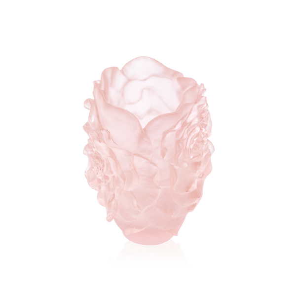 Daum Art Glass Daum Small Pink Camellia Vase