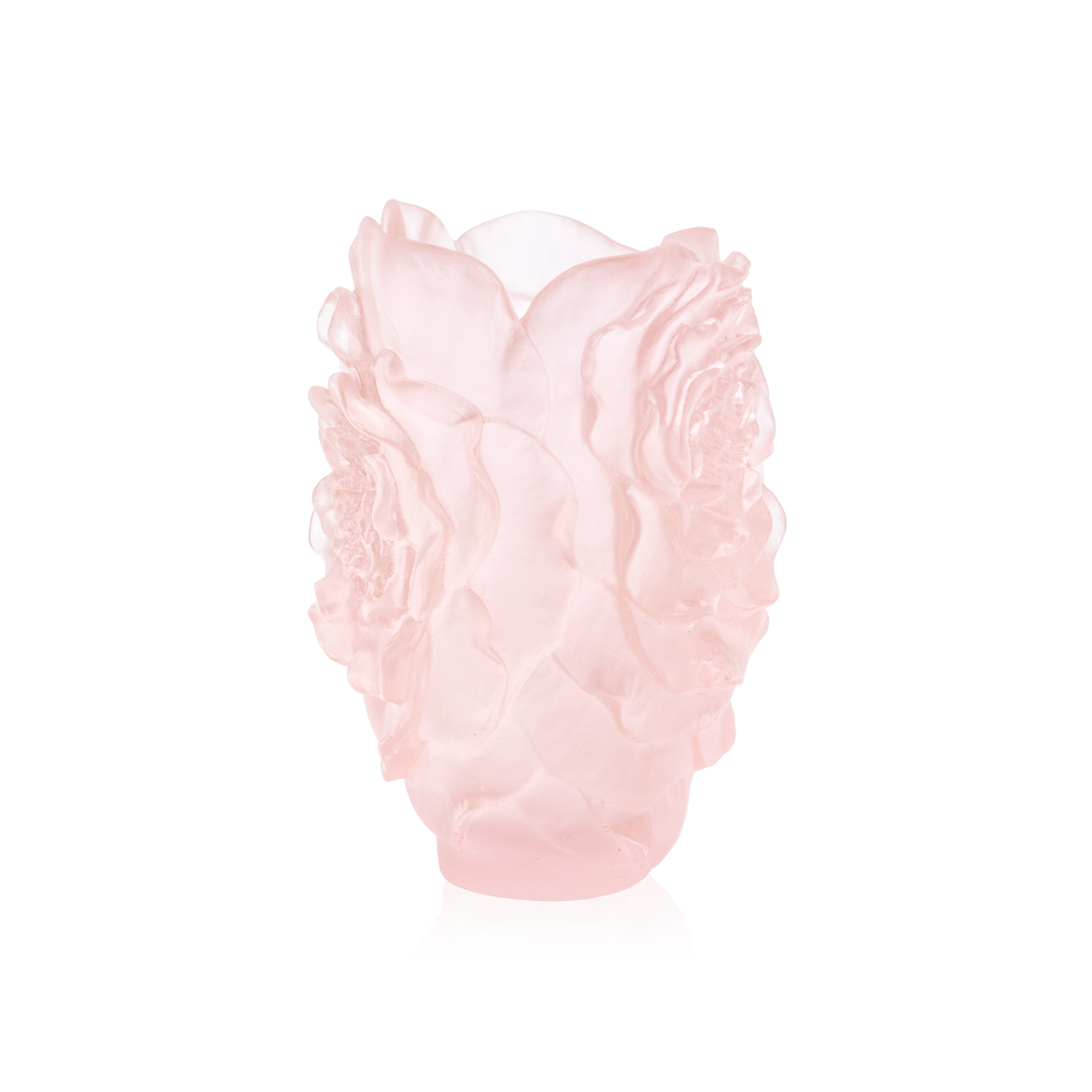 Daum Art Glass Daum Small Pink Camellia Vase