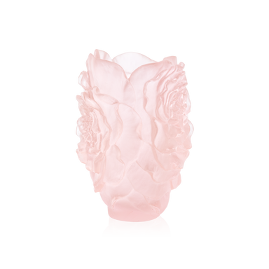 Daum Art Glass Daum Small Pink Camellia Vase