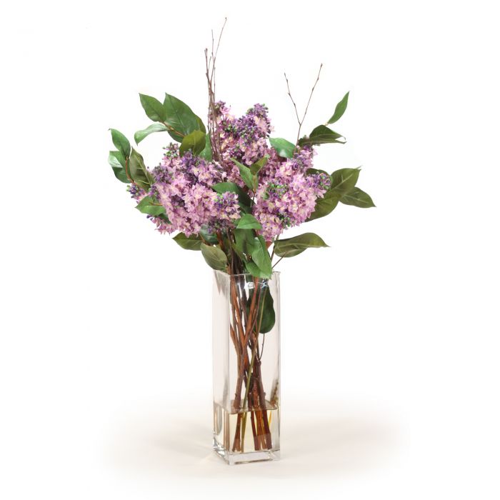 Lilac in Tall Rectangular Glass