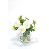 Waterlook® Cream White Ranunculus in Square Vase