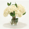 Waterlook® Hydrangeas, Leaves in Glass Vase