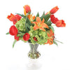 Waterlook® Mix of Poppies, Tulips, and Hydrangeas in Glass Vase