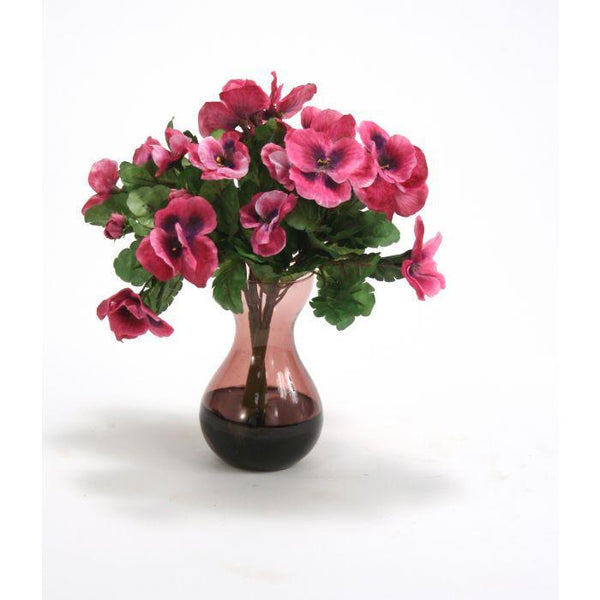 Waterlook® Pink Pansy Bush in Violet Bulb Forcer (2 Pc Set)