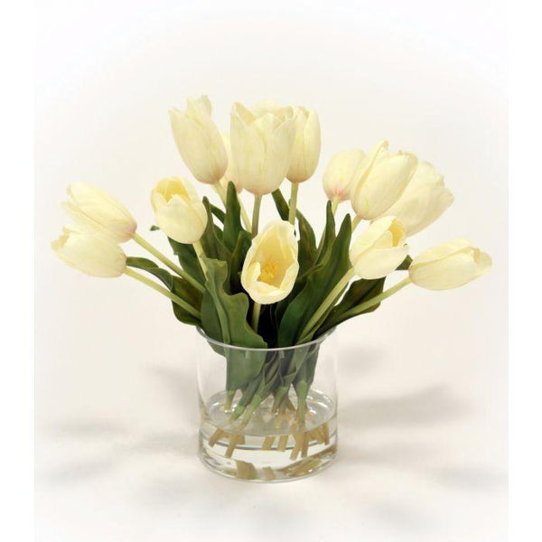 Waterlook® White Tulips in Glass Vase