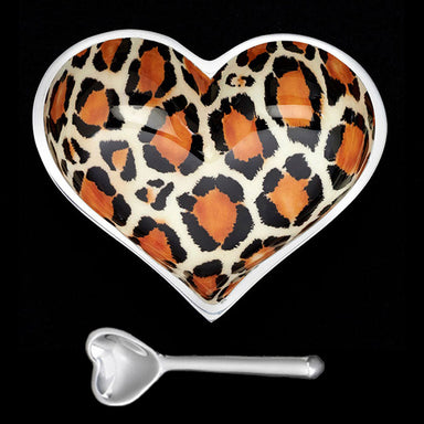 Inspired Generations Giftware Inspired Generations Happy Leopard Heart with Heart Spoon