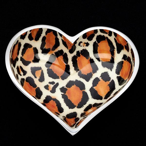 Inspired Generations Giftware Inspired Generations Leopard Lil Heart Decorative Dish with Heart Spoon: 100198-LEOPARD