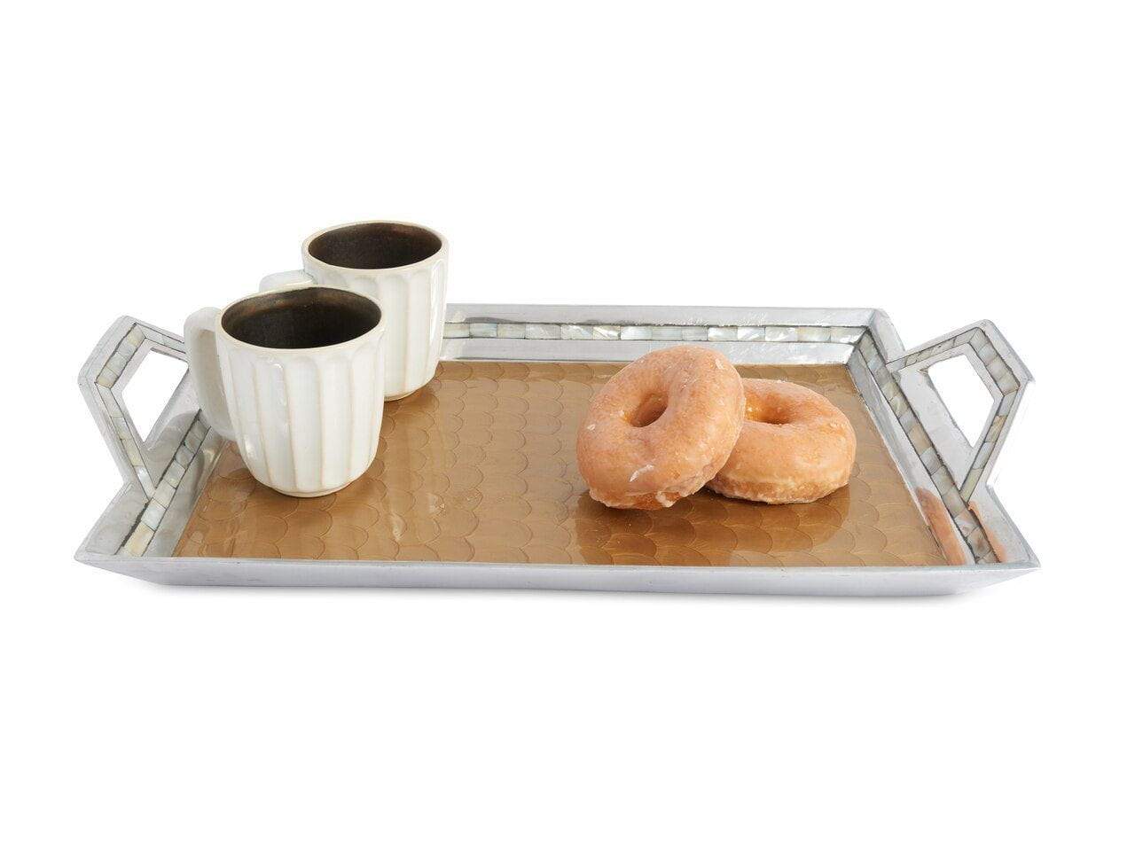 Julia Knight Classic 21" Beveled Tray w/Handles Toffee