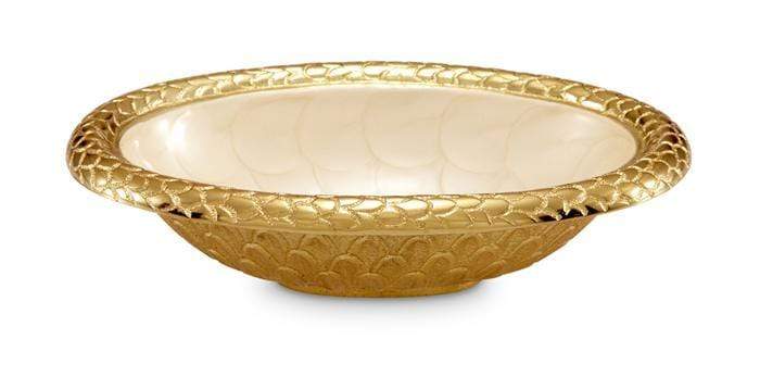 Julia Knight Serveware Julia Knight Florentine 8" Oval Bowl Gold Snow