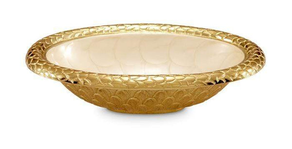 Julia Knight Serveware Julia Knight Florentine 8" Oval Bowl Gold Snow
