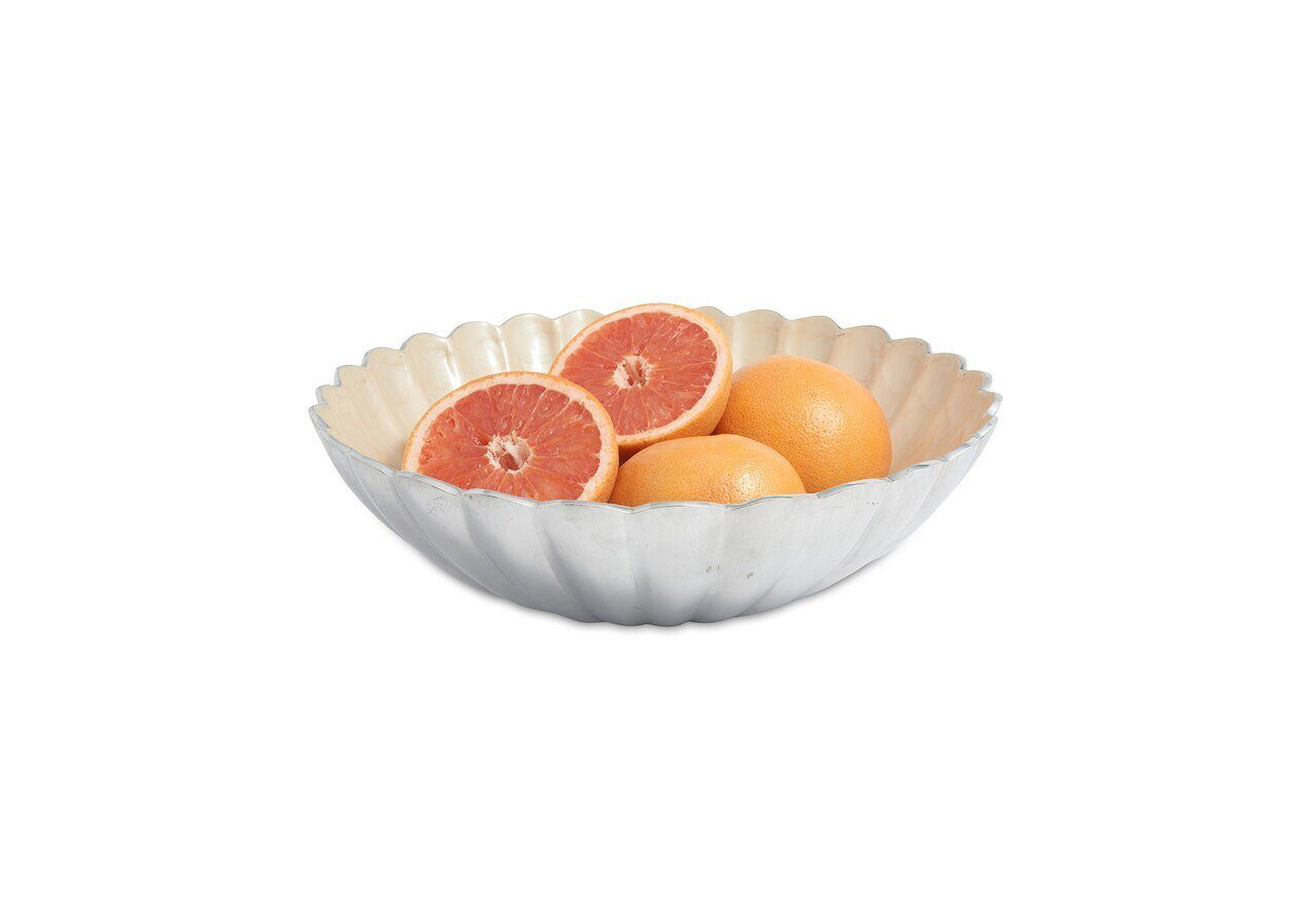 Julia Knight Peony 15" Round Bowl Snow
