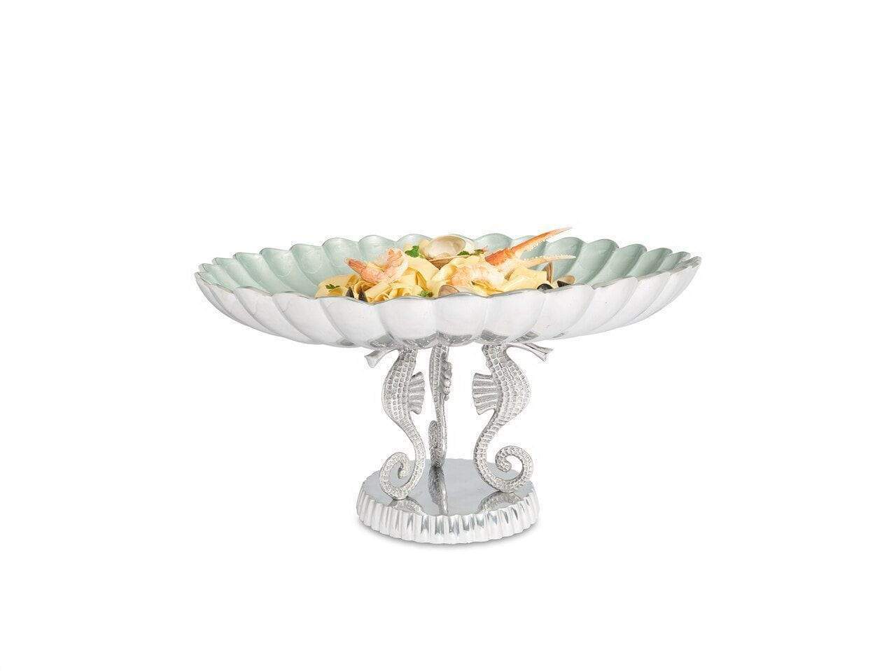 Julia Knight Serveware Julia Knight Sea Horse 20" Pedestal Bowl Hydrangea