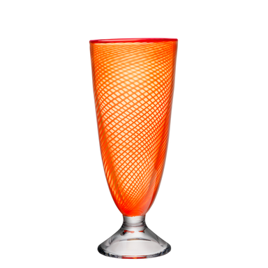 Kosta Boda Art Glass Kosta Boda Red Rim Red Rim Vase (footed, orange)