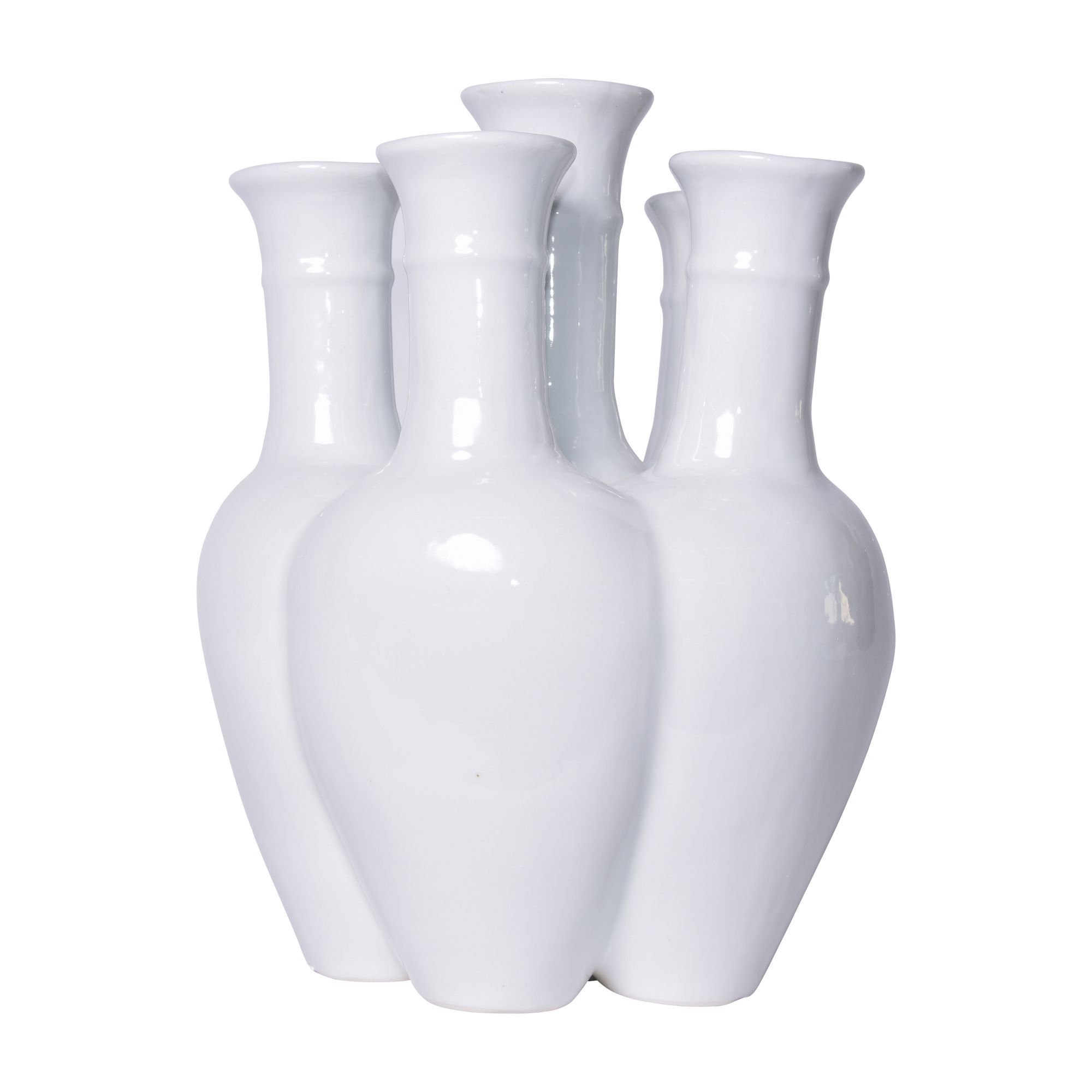 Legend of Asia Giftware Legend of Asia 6 Pipe Flower Vase - White