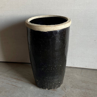 tall black plant pots Antique Black Glazed Tall Water Pot Planter – Unique Charm — ShopTheAddison