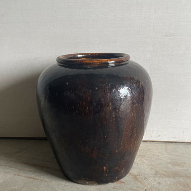 Legend of Asia Giftware Legend of Asia Antique Brownish Black Glaze Large Water Pot