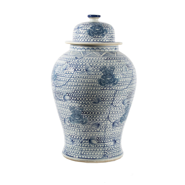Legend of Asia Giftware Legend of Asia B&W Chain Temple Jar Small