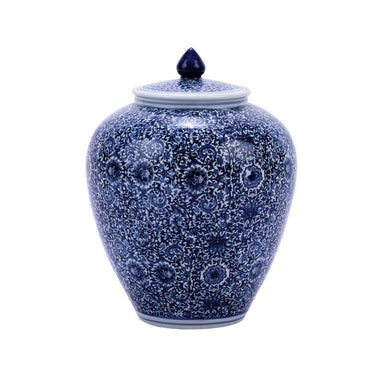 Legend of Asia Giftware Legend of Asia B&W Cluster Flower Ginger Jar - S