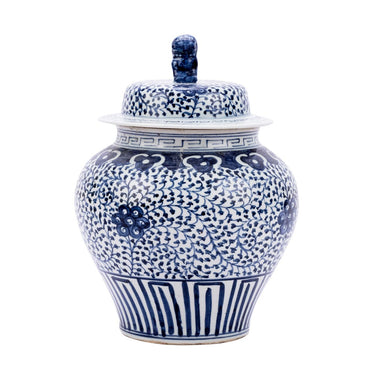 Legend of Asia Giftware Legend of Asia B&W Curly Vine Ancestor Ginger Jar