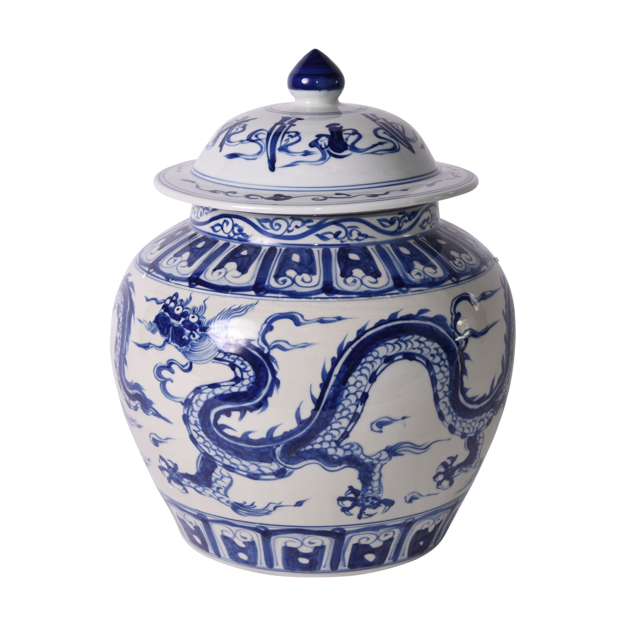 Legend of Asia Giftware Legend of Asia B&W Ginger Jar W/ Dragon Motif