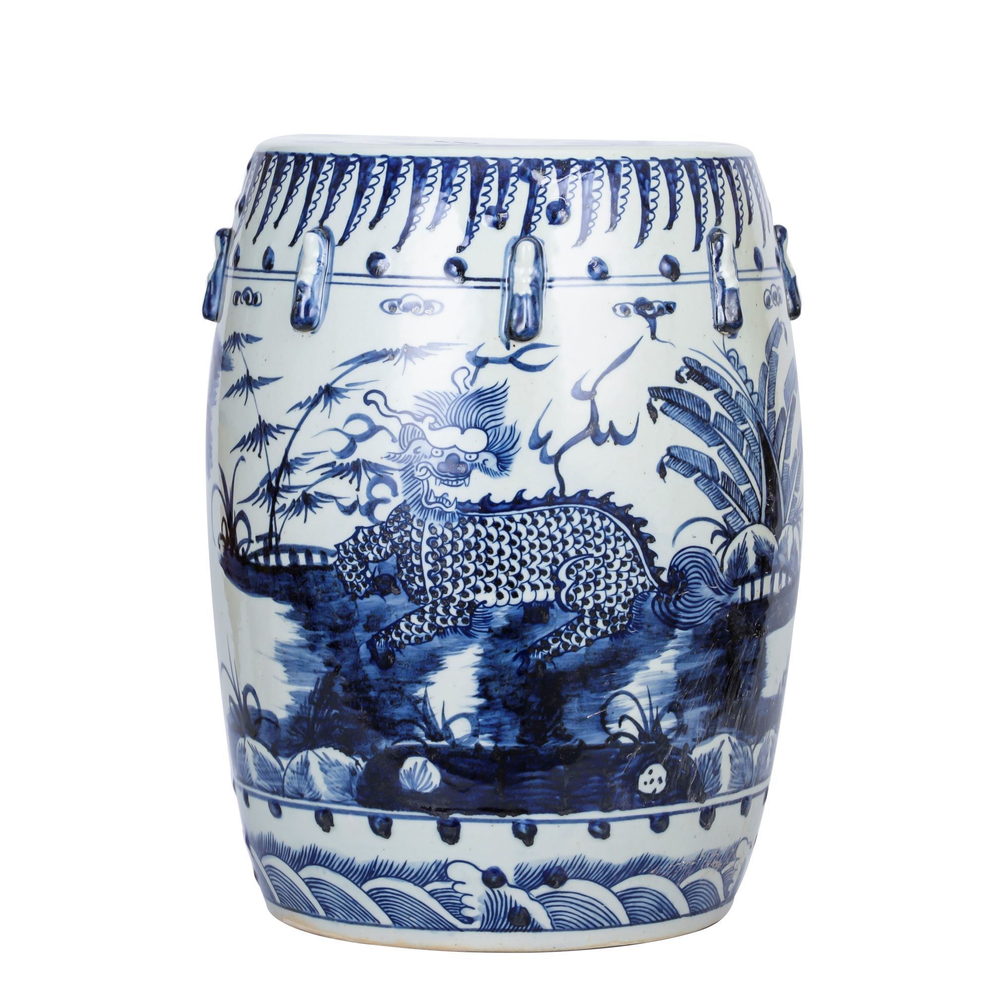 Legend of Asia Giftware Legend of Asia B&W Kylin Garden Stool